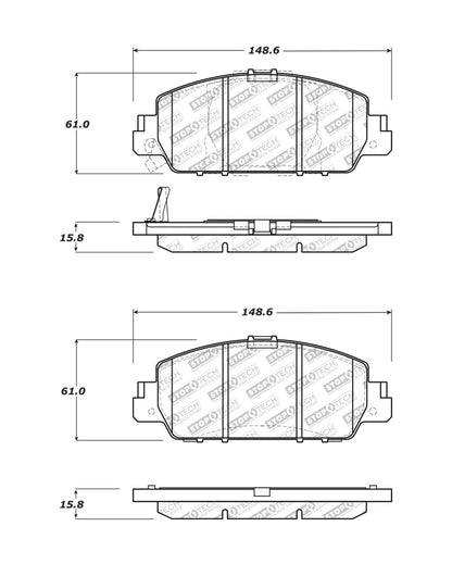 StopTech 14-18 Ford Fusion SE Luxury Street Performance Front Brake Pads