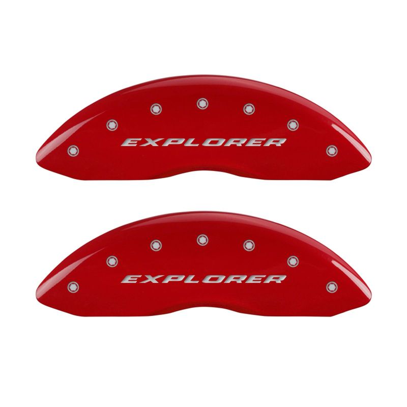 MGP 4 Caliper Covers Engraved Front & Rear Explorer Red finish silver ch
