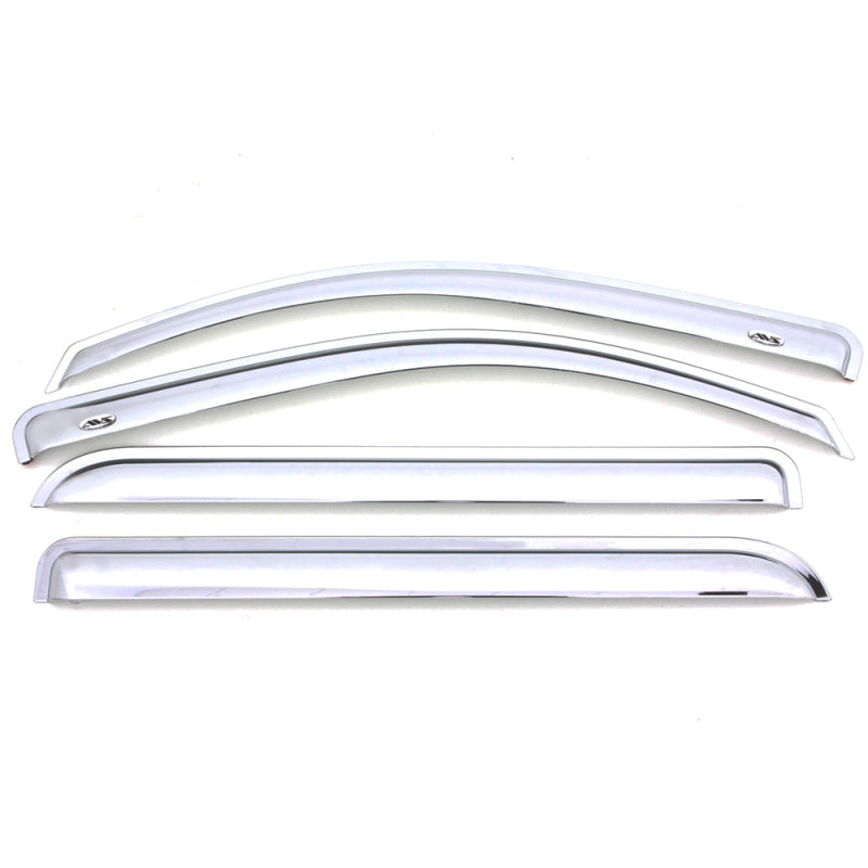 AVS 10-15 Hyundai Tucson Ventvisor Outside Mount Front & Rear Window Deflectors 4pc - Chrome