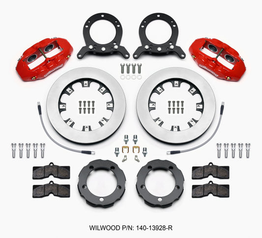 Wilwood D8 Front Hat Kit 12.19in Rotor Red 76-77 Ford Bronco Dana 44 w/Lines