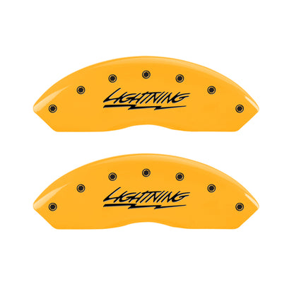 MGP 4 Caliper Covers Engraved Front & Rear Lightning Yellow Finish Black Char 2000 Ford F-150