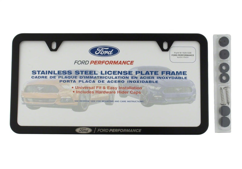 Ford Racing Ford Performance Slim License Plate Frame - Black Stainless Steel