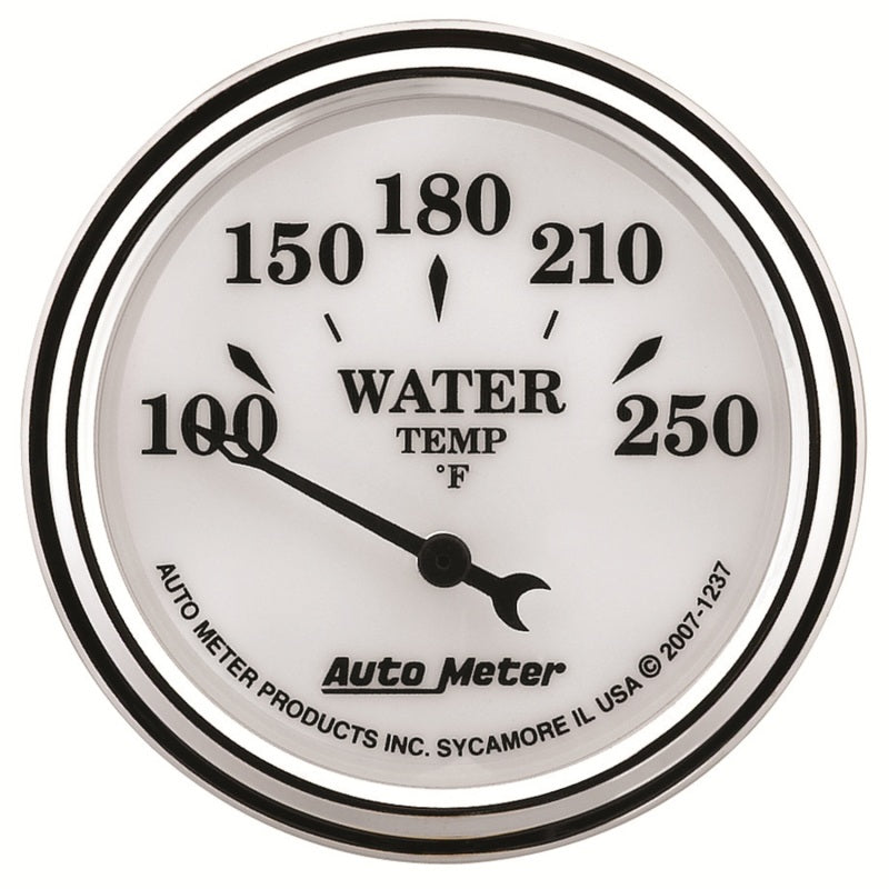 AutoMeter Gauge Water Temp 2-1/16in. 250 Deg. F Elec Old Tyme White II