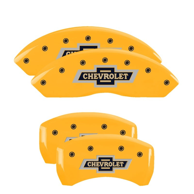 MGP 4 Caliper Covers Engraved Front & Rear RAM Yellow finish black ch