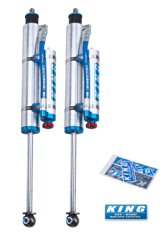 King Shocks 07-18 Jeep Wrangler JK Front 2.5 Dia Piggy Hose Res Shock 6in Lift w/Adjuster (Pair)