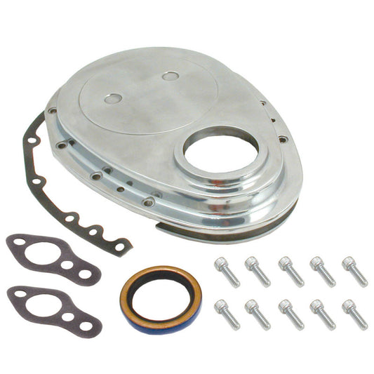 Spectre SB Chevrolet Timing Chain Cover - Polished Aluminum