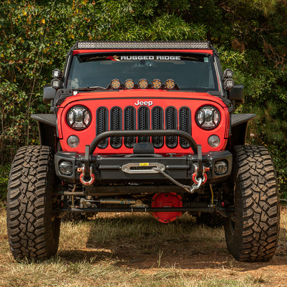 Rugged Ridge Arcus Front Bumper Tube Overrider Black JK