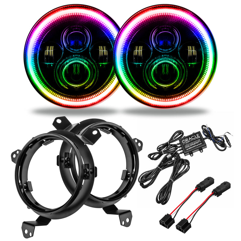 Oracle Jeep Wrangler JL/Gladiator JT 7in. High Powered LED Headlights (Pair) - Dynamic