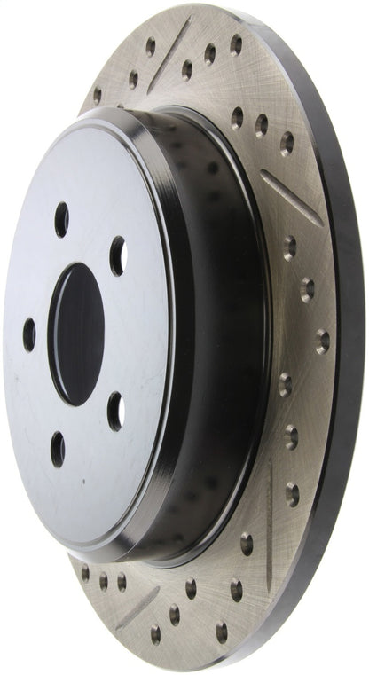 StopTech 03-09 Chrysler PT Cruiser Tur / 03-05 Dodge Neon SRT-4 Rear Right Slotted & Drilled Rotor