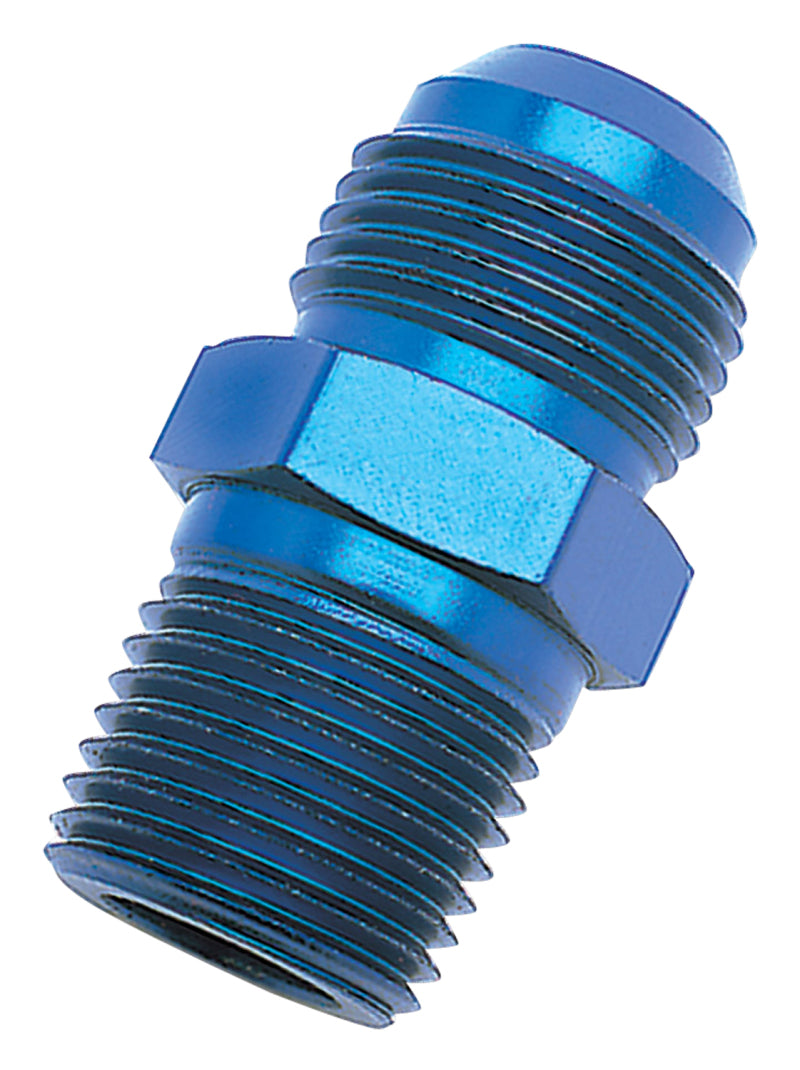 Russell Performance -6 AN to 1/2in NPT Straight Flare to Pipe (Blue)