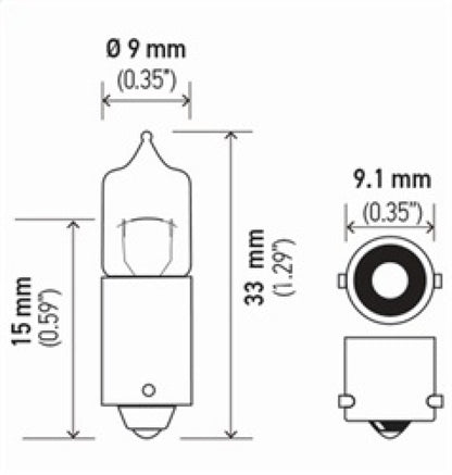 Hella Bulb H10W 12V 10W Ba9S T3 8Gh