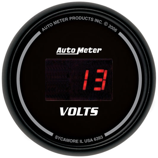 Autometer Black 52.4mm 8-18 Volts Digital Voltmeter Gauge