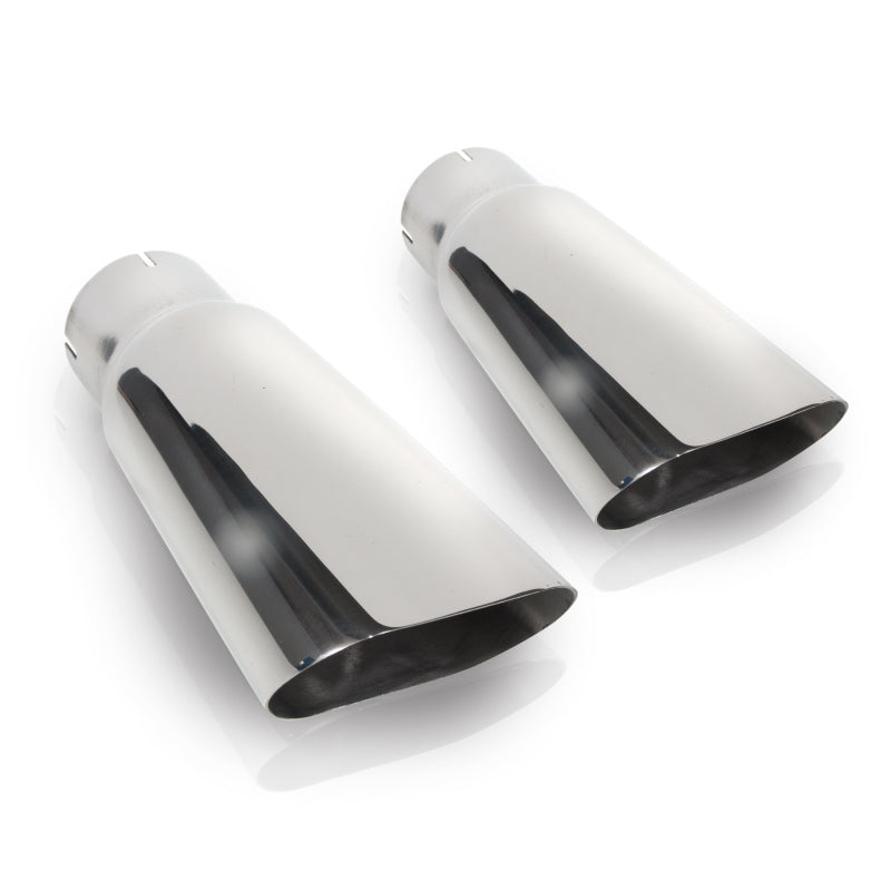 Stainless Works Flat Oval Exhaust Tips 3in Inlet (priced per pair)