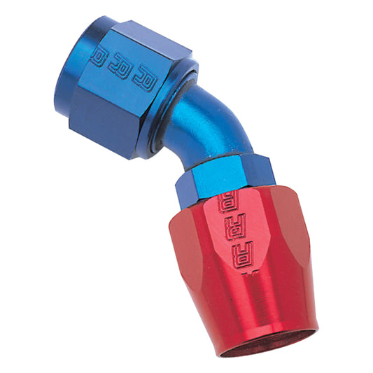 Russell Performance -4 AN Red/Blue 45 Degree Full Flow Hose End