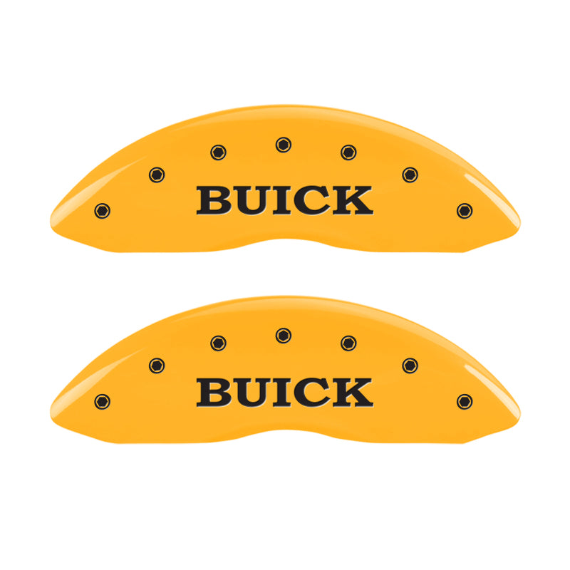 MGP 4 Caliper Covers Engraved Front Buick Rear Yellow Finish Black Char 2007 Buick Lucerne