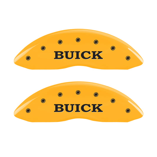 MGP 4 Caliper Covers Engraved Front Buick Rear Yellow Finish Black Char 2007 Buick Lucerne