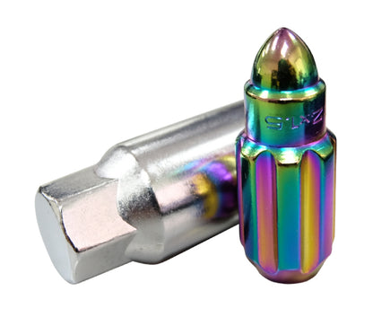 NRG 500 Series M12 X 1.5 Bullet Shape Steel Lug Nut Set - 21 Pc w/Lock Key - Neochrome