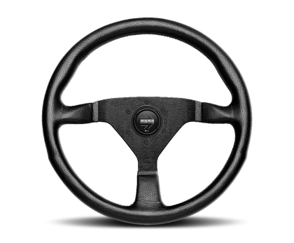 Momo - Montecarlo Steering Wheel 350 mm - Black Leather/Black Stitch/Black Spokes