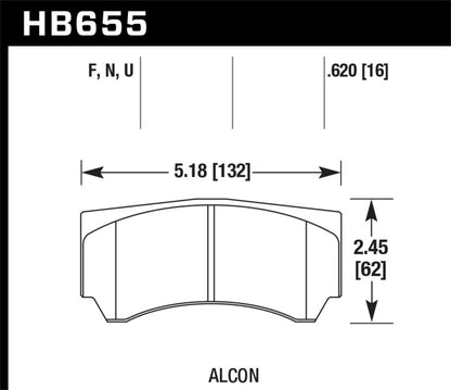 Hawk Alcon RC4498X600 Street HP Plus Brake Pads