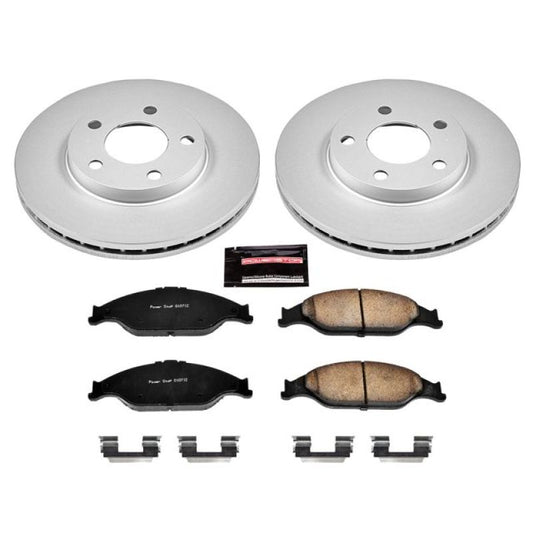 Power Stop 99-04 Ford Mustang Front Z17 Evolution Geomet Coated Brake Kit