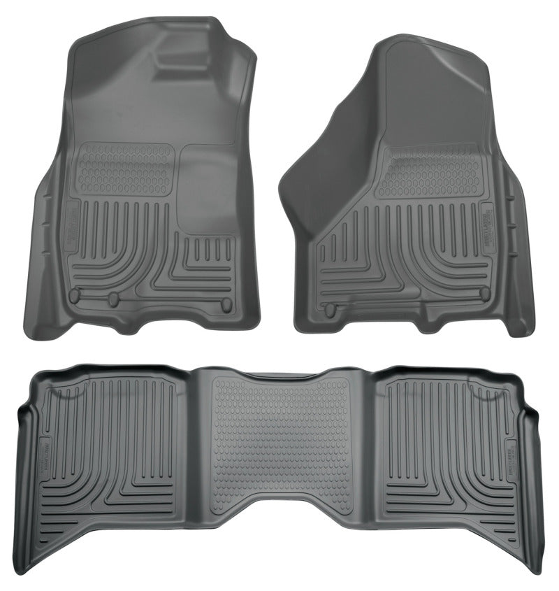 Husky Liners 2012 Dodge Ram 1500/2500/3500 Crew Cab WeatherBeater Combo Gray Floor Liners