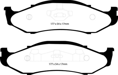 EBC 97-99 Jeep Cherokee 2.5 82mm High Rotors Yellowstuff Front Brake Pads