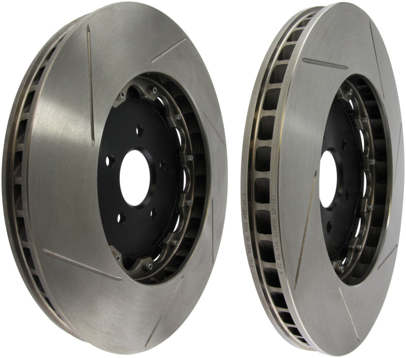 StopTech 09-11 Nissan GT-R Front Slotted Bare Iron 380x34mm AeroRotor Kit Pair