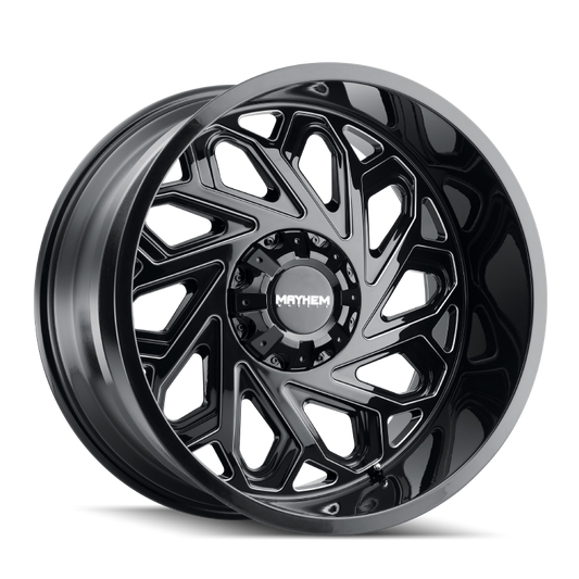 Mayhem 8112 Essex 20x10 / 8x170 BP / -19mm Offset / 125.2mm Hub Black w/ Milled Spokes Wheel