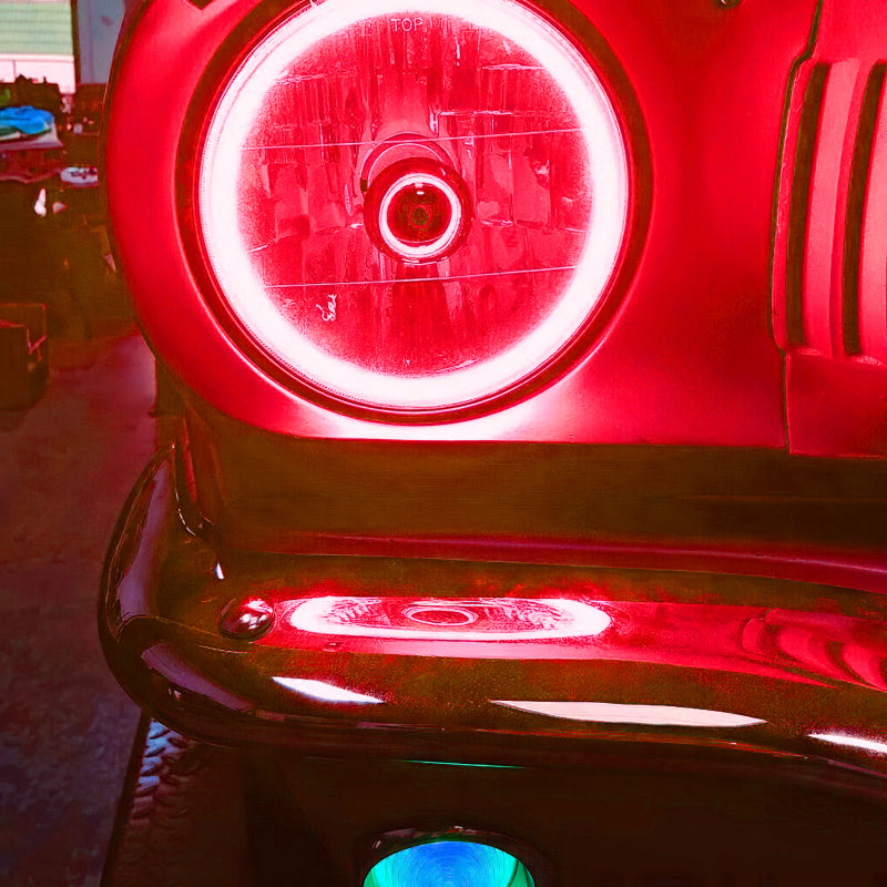 Oracle Pre-Installed Lights 7 IN. Sealed Beam - Red Halo