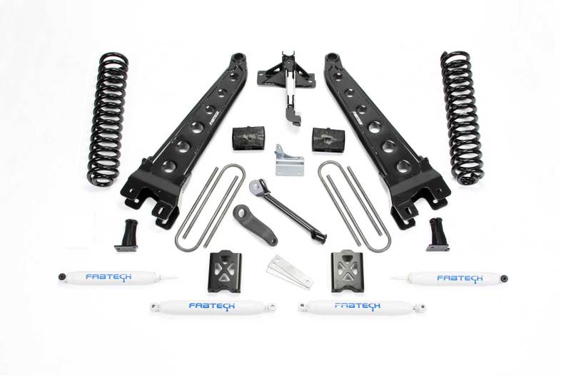 Fabtech 05-07 Ford F250 4WD w/o Factory Overload 6in Rad Arm Sys w/Coils & Perf Shks