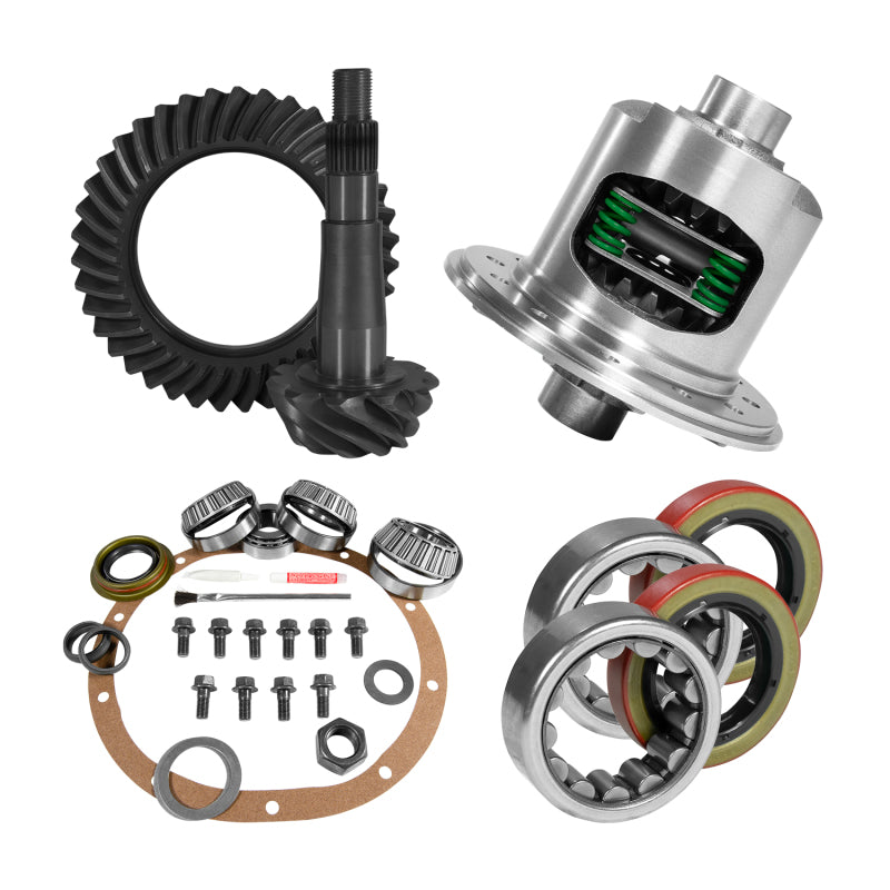 Yukon 8.25in CHY 3.73 Rear Ring & Pinion Install Kit Positraction 1.618in ID Axle Bearings