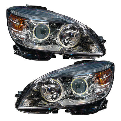 Oracle 0811 Mercedes Benz CClass PreAssembled Headlights  Chrome Housing ColorSHIFT