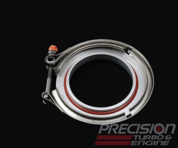 Precision Turbo & Engine - Compressor Cover Discharge Flange and Clamp Set (Aluminum)