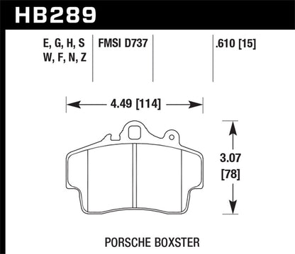 Hawk 97-08 Porsche Boxster / 07-08 Cayman Blue 9012 Race Front Brake Pads