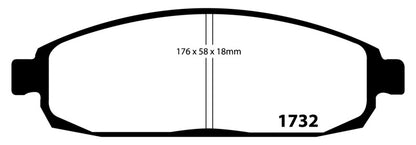 EBC 05-10 Jeep Commander 3.7 Yellowstuff Front Brake Pads