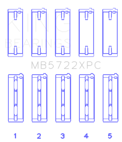 King Mitsubishi 4B11T EVO X 2007+ (Size 0.5) Coated Performance Main Bearing Set