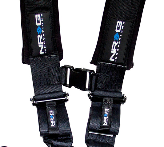 NRG SFI 16.1 5PT 3in Seat Belt Harness / Latch Link - Black