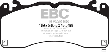 EBC 2015+ Ford Mustang (6th Gen) 2.3L Turbo (GT Package) Greenstuff Front Brake Pads