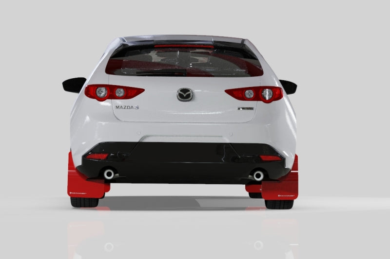 Rally Armor 19-22 Mazda3 GT Sport Hatch White UR Mud Flap w/ Black Logo