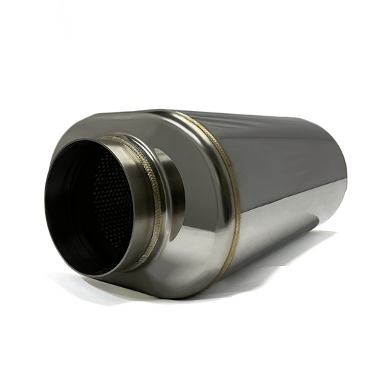 Stainless Bros 4in x 12in OAL SS304 Oval Muffler - Polished