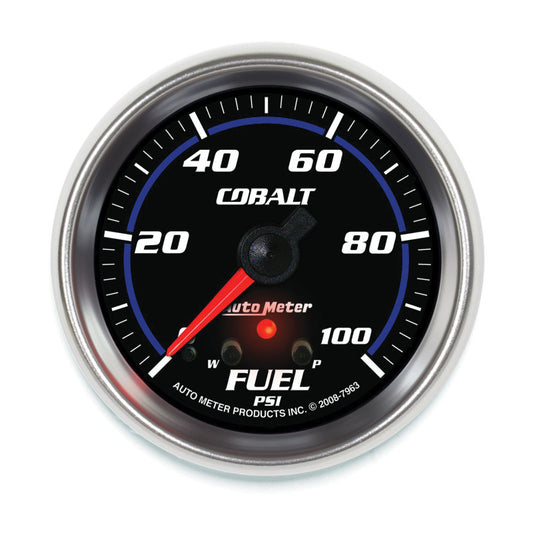 Autometer Cobalt Fuel Pressure Gauge 2-5/8in 100PSI Stepper Motor w/ Peak and Warn