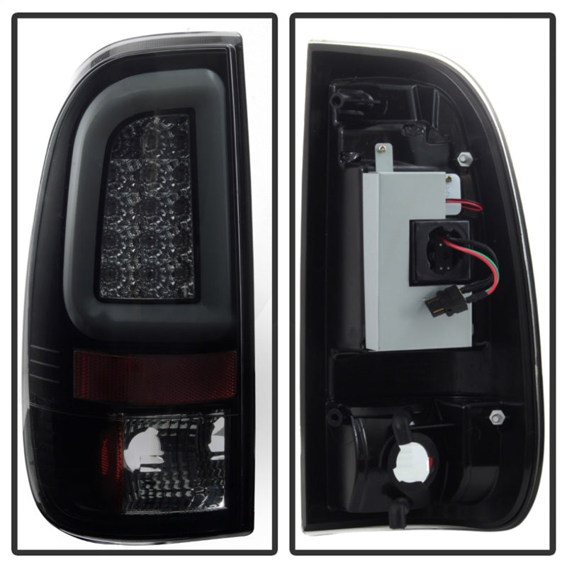 Spyder 97-03 Ford F150 Stylsd. F250 V3 Lght Bar LED Tail Lights - Blk Smk ALT-YD-FF15097V3-LBLED-BSM