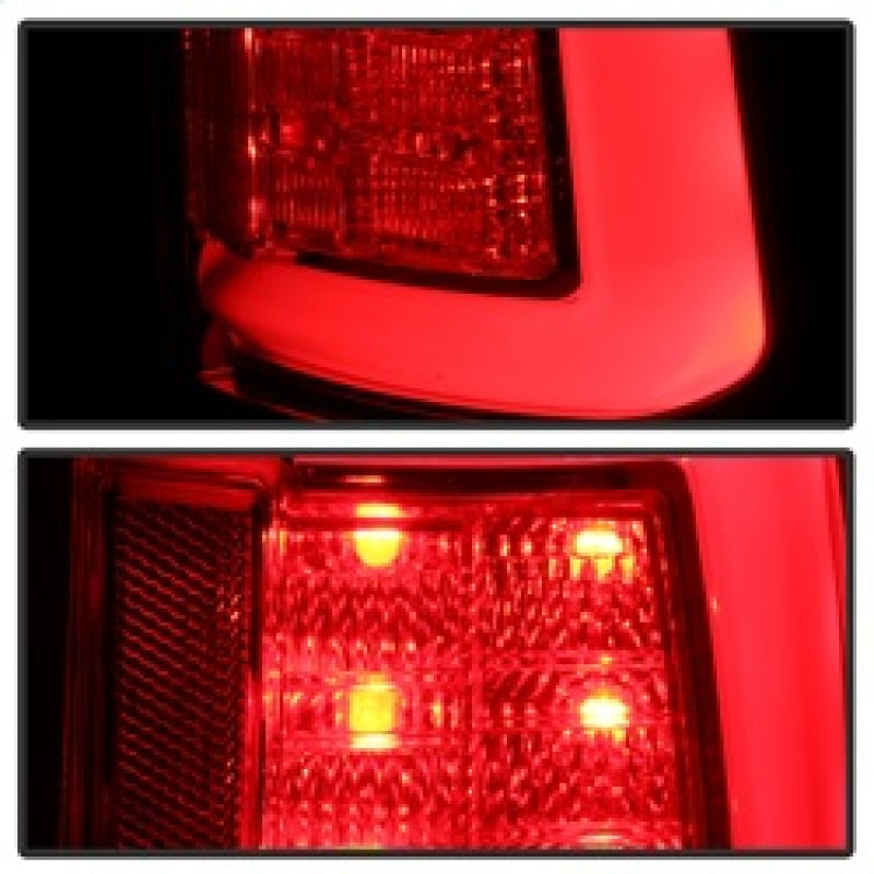 Spyder 09-16 Dodge Ram 1500 Light Bar LED Tail Lights - Red Clear ALT-YD-DRAM09V2-LED-RC