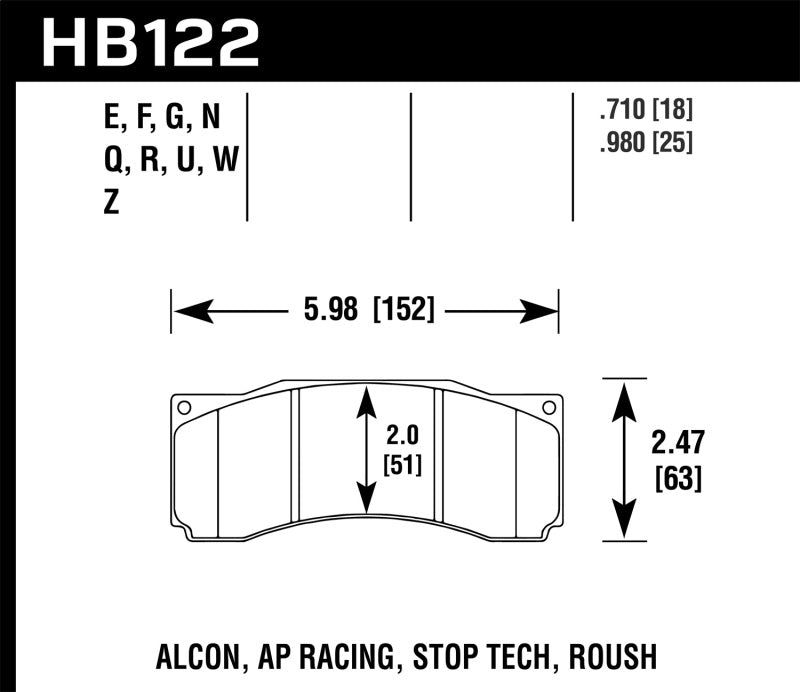 Hawk Stoptech ST-60 Caliper Blue 9012 Race Brake Pads