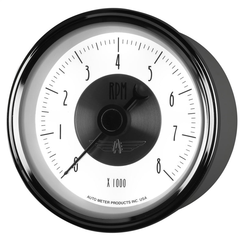 Autometer Prestige Pearl Series - Tachometer 3 3/8in 8K RPM In-Dash