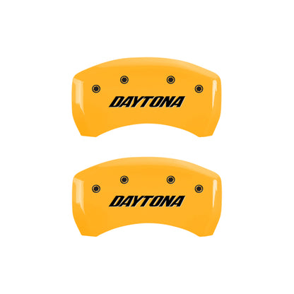 MGP 4 Caliper Covers Engraved Front & Rear With stripes/Dodge Black finish silver ch