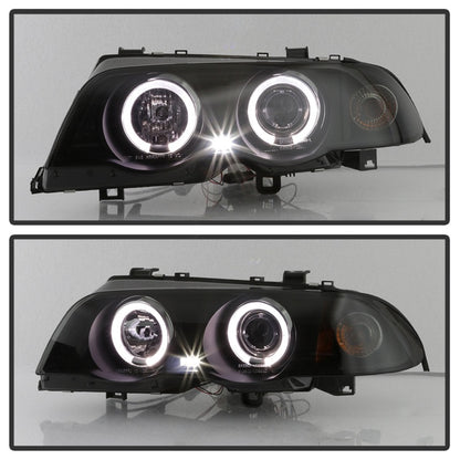 Spyder 99-01 BMW E46 3 Series 4DR Projector Headlights 1PC LED Halo (PRO-YD-BMWE46-4D-HL-AM-BSM)