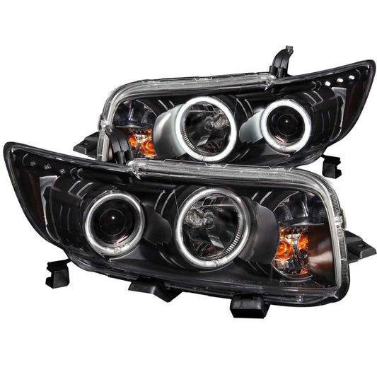 ANZO 2008-2010 Scion Xb Projector Headlights w/ Halo Black