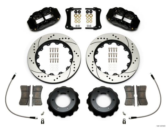 Wilwood Narrow Superlite Black 6R Front Kit 14in Drilled Rotor w/ Lines 05-15 Toyota Tacoma