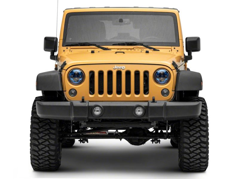 Raxiom 07-18 Jeep Wrangler JK 7-In LED Headlights- BlueHousing- Clear Lens
